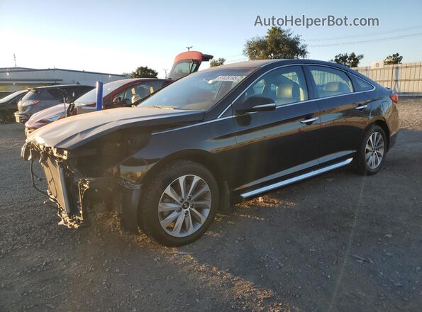 5NPE34AF3GH284941 2016 HYUNDAI SONATA Black Передня ліва чверть