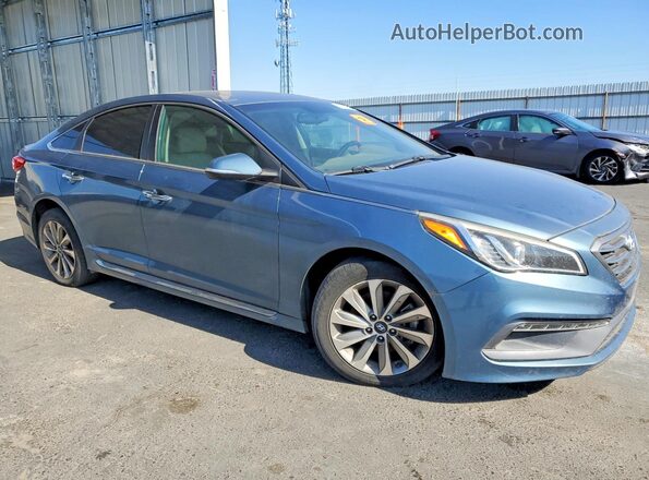 5NPE34AF4GH429467 2016 HYUNDAI SONATA Синий Передняя правая четверть