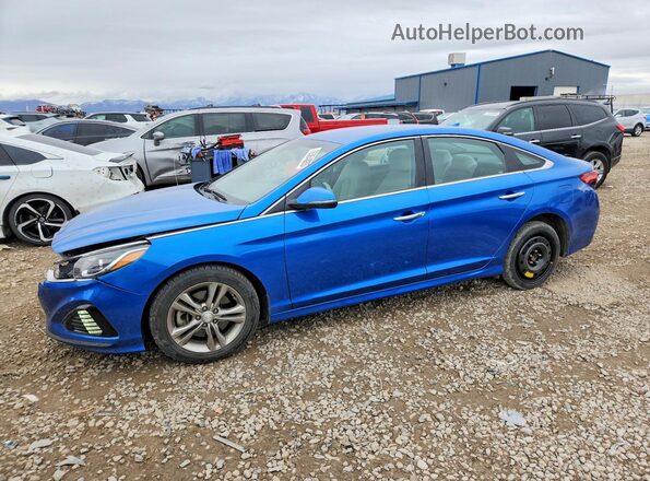 5NPE34AF4KH741815 2019 HYUNDAI SONATA Blue Przód lewy