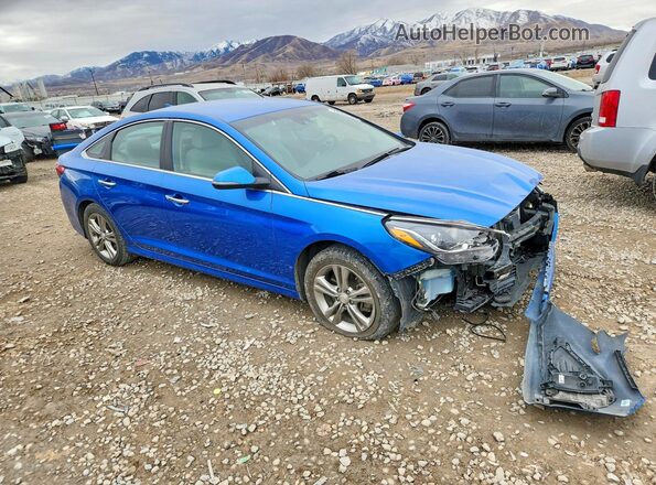 5NPE34AF4KH741815 2019 HYUNDAI SONATA Blue Przód prawy