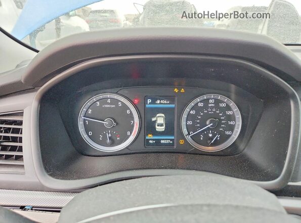 5NPE34AF4KH741815 2019 HYUNDAI SONATA Blue Widok zestawu wskaźników