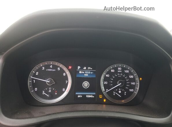 5NPE34AF4KH775382 2019 HYUNDAI SONATA Black Widok zestawu wskaźników