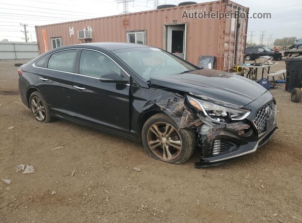 5NPE34AF4KH775382 2019 HYUNDAI SONATA Black Przód prawy