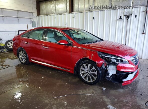 5NPE34AF6HH580067 2017 HYUNDAI SONATA Красный Передняя правая четверть