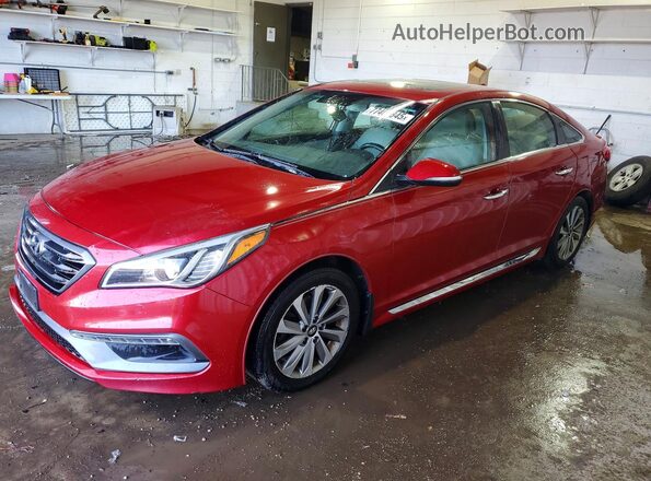 5NPE34AF6HH580067 2017 HYUNDAI SONATA Красный Передняя левая четверть