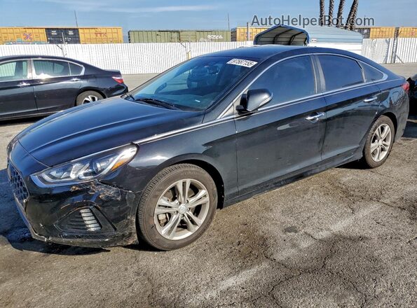 5NPE34AF6KH735286 2019 HYUNDAI SONATA Black Առջևի ձախ երեք քառորդ տեսարան