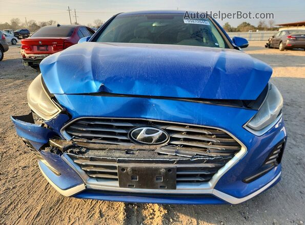 5NPE34AF9JH669007 2018 HYUNDAI SONATA Синий Вид спереди