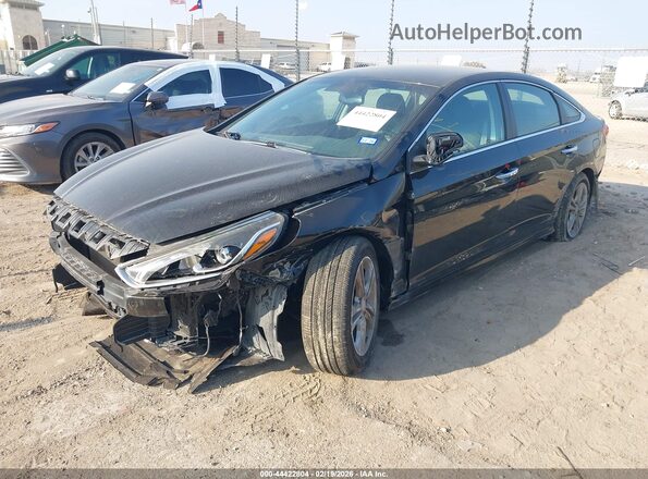 5NPE34AF9KH781906 2019 HYUNDAI SONATA Черный Передняя левая четверть