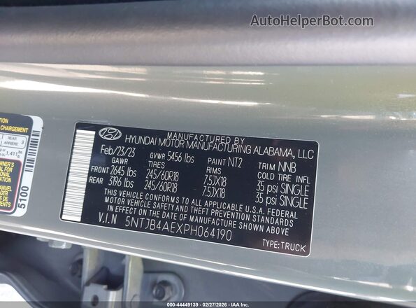 5NTJB4AEXPH064190 2023 HYUNDAI SANTA CRUZ Black Vista del compartimento del motor