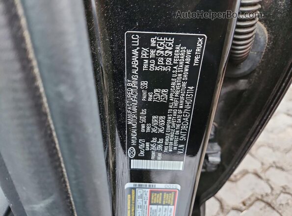 5NTJBDAE7NH013114 2022 HYUNDAI SANTA Черный Вид подкапотного пространства