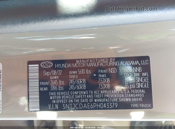 5NTJCDAE6PH043379 2023 HYUNDAI SANTA CRUZ Коричневый Вид подкапотного пространства