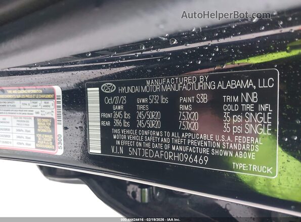 5NTJEDAF0RH096469 2024 HYUNDAI SANTA CRUZ Black Widok komory silnika