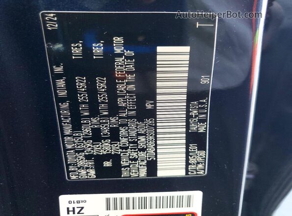 5TDABAB69RS007285 2024 LEXUS TX Синий Вид наклейки с VIN-кодом