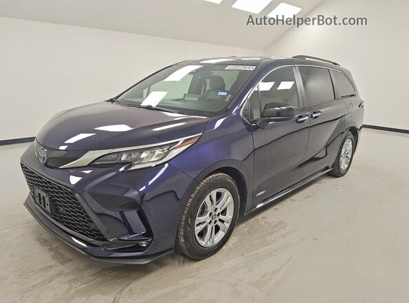 5TDDSKFC5MS030249 2021 TOYOTA SIENNA Синий Передняя левая четверть