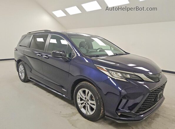 5TDDSKFC5MS030249 2021 TOYOTA SIENNA Синий Передняя правая четверть