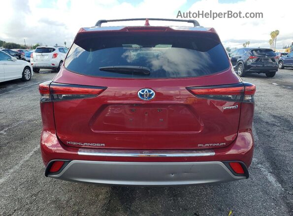 5TDFARAH5PS522209 2023 TOYOTA HIGHLANDER HYBRID Red Rear view