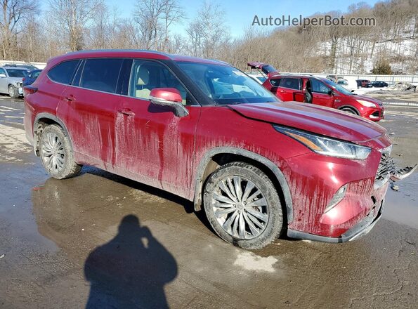 5TDFZRBH8MS111180 2021 TOYOTA HIGHLANDER Red Delantero derecho