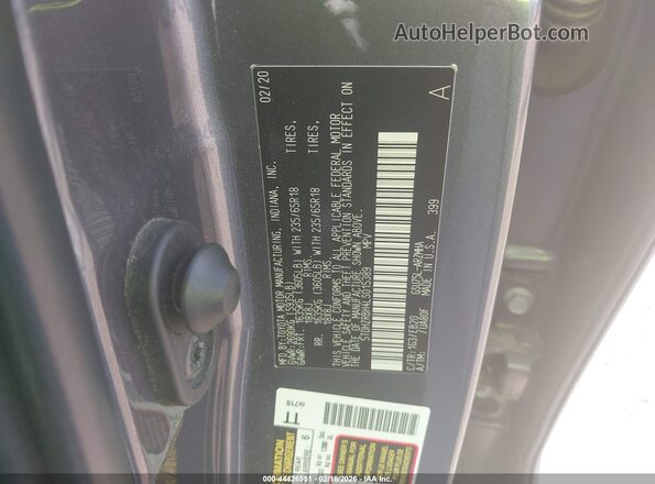 5TDHZRBH4LS015389 2020 TOYOTA LE Серый Вид подкапотного пространства