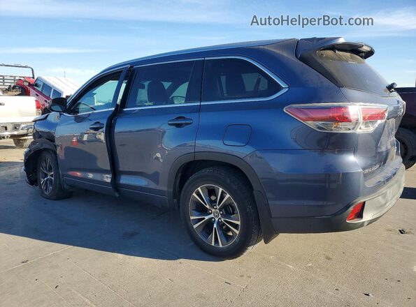 5TDKKRFH2GS148209 2016 TOYOTA HIGHLANDER Синий Задняя левая четверть