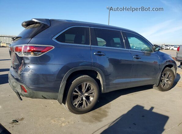 5TDKKRFH2GS148209 2016 TOYOTA HIGHLANDER Синий Задняя правая четверть