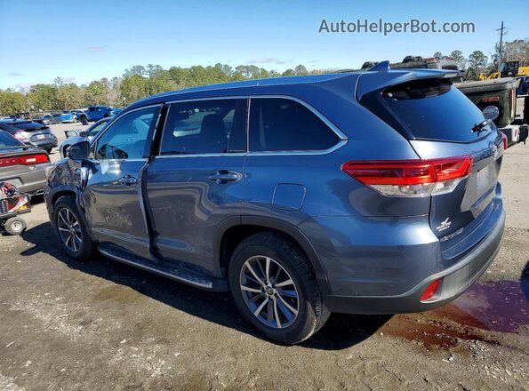 5TDKZRFH7JS260197 2018 TOYOTA HIGHLANDER Blue Rear left
