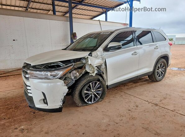 5TDKZRFH9KS568344 2019 TOYOTA HIGHLANDER White Առջևի ձախ երեք քառորդ տեսարան