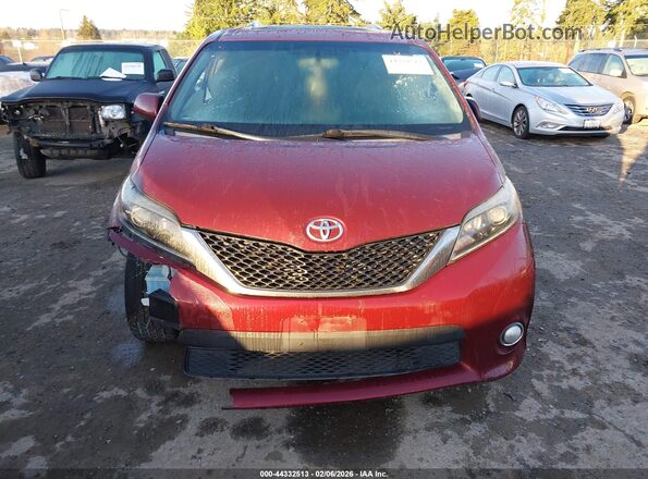 5TDXK3DC1GS754823 2016 TOYOTA SIENNA Темно-бордовый Вид задней части салона