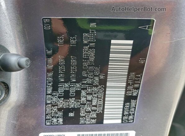 5TDZZ3DCXJS924575 2018 TOYOTA SIENNA Charcoal Vista interior de 360 grados