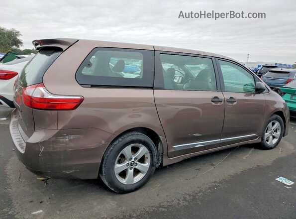 5TDZZ3DCXJS954160 2018 TOYOTA SIENNA Коричневый Задняя правая четверть