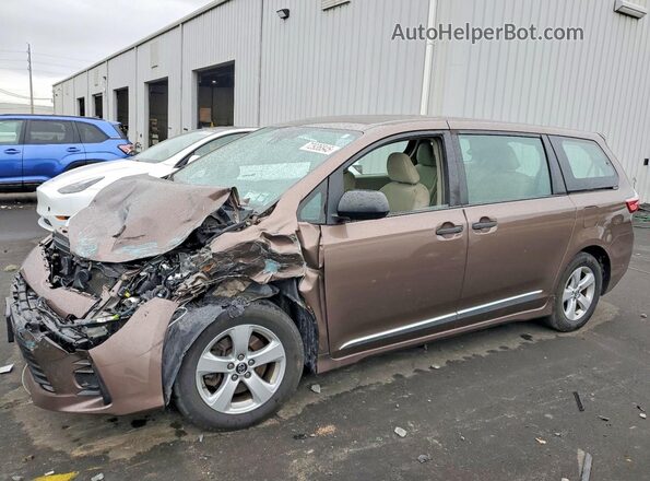 5TDZZ3DCXJS954160 2018 TOYOTA SIENNA Коричневый Передняя левая четверть