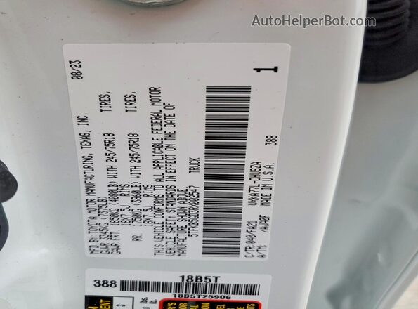 5TFKB5GD3RX002547 2024 TOYOTA LE White Շարժիչի բաժամունքի տեսք