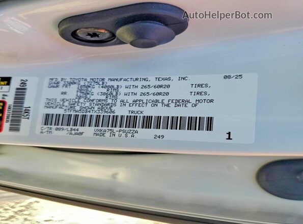 5TFMA5DB4TX339606 2026 TOYOTA TUNDRA Белый Вид подкапотного пространства