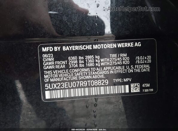 5UX23EU07R9T08829 2024 BMW X5 Черный Вид подкапотного пространства