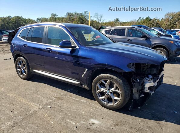 5UX53DP03N9N15523 2022 BMW X3 Синий Передняя правая четверть