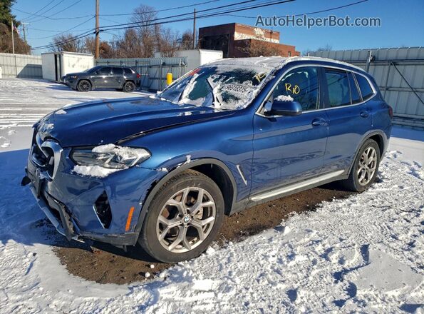 5UX53DP06N9K92412 2022 BMW X3 Синий Передняя левая четверть