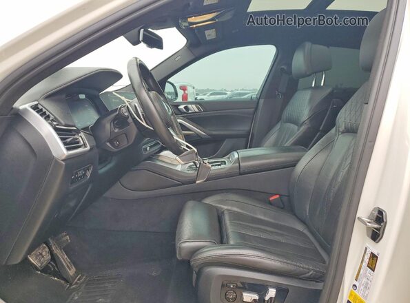 5UXCY6C01M9H49977 2021 BMW X6 White Widok wnętrza z przodu