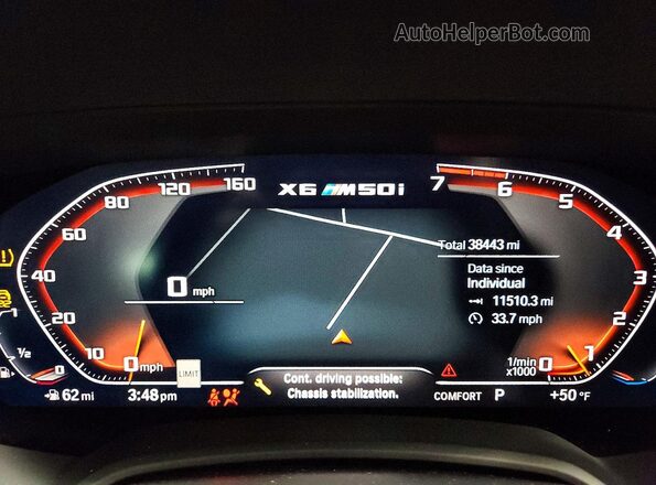 5UXCY8C07M9F67132 2021 BMW X6 Black Widok zestawu wskaźników