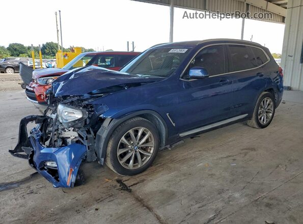 5UXTR7C58KLF29234 2019 BMW X3 Blue Przód lewy