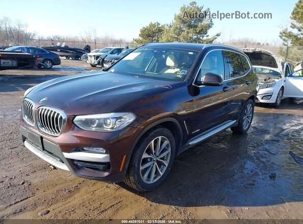 5UXTR9C56JLC76795 2018 BMW X3 Бордовый Передняя левая четверть