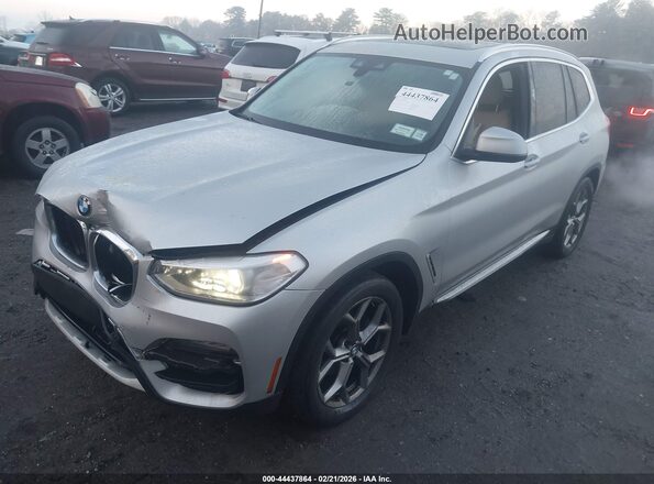 5UXTY5C08LLT34423 2020 BMW X3 Серебряный Передняя левая четверть