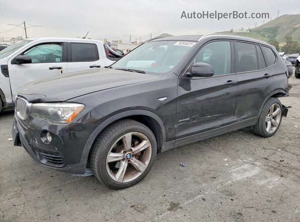 5UXWX9C38H0W78151 2017 BMW X3 Черный Передняя левая четверть