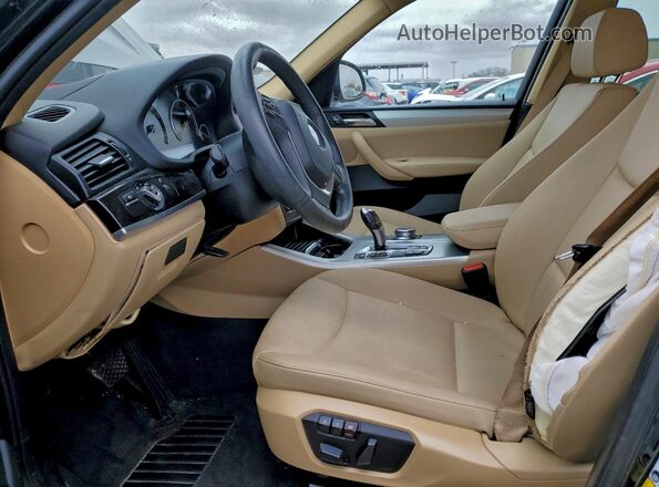 5UXWX9C52H0T11053 2017 BMW X3 Черный Вид салона спереди