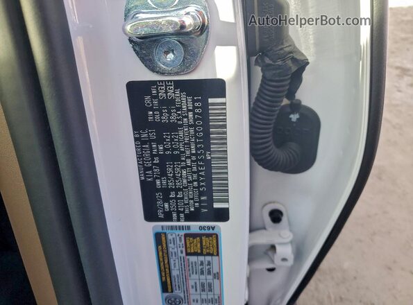 5XYAEFS53TG007881 2026 KIA EV9 Белый Вид наклейки с VIN-кодом