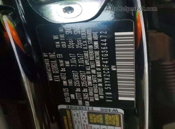5XYK2CDF4TG364472 2026 KIA SPORTAGE Black VIN sticker view