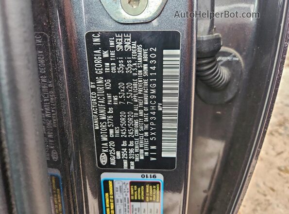 5XYP34HC9MG114302 2021 KIA TELLURIDE Серый Вид подкапотного пространства