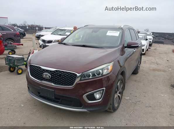 5XYPH4A55HG236982 2017 KIA SORENTO Бордовый Передняя левая четверть