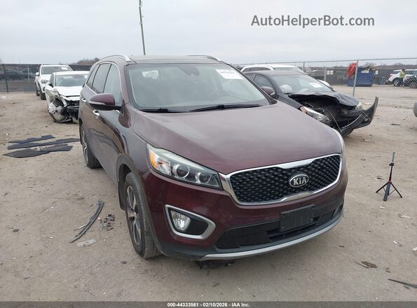 5XYPH4A55HG236982 2017 KIA SORENTO Бордовый Передняя правая четверть