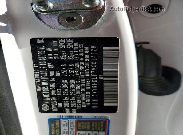 5XYRHDLF7MG014128 2021 KIA SORENTO White 360 interior view