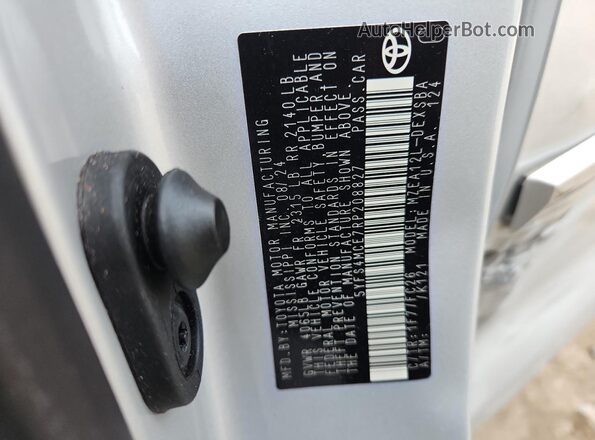 5YFS4MCE7RP208827 2024 TOYOTA LL Silver Շարժիչի բաժամունքի տեսք