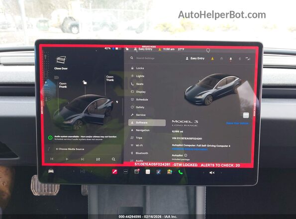 5YJ3E1EA0SF024261 2025 TESLA MODEL 3 Серый 